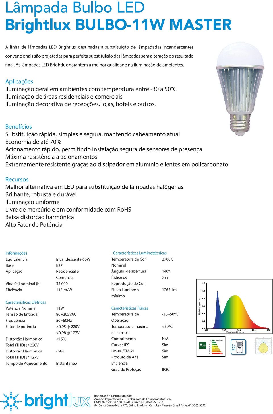 As lâmpadas LED Brightlux garantem a melhor qualidade na iluminação de ambientes.