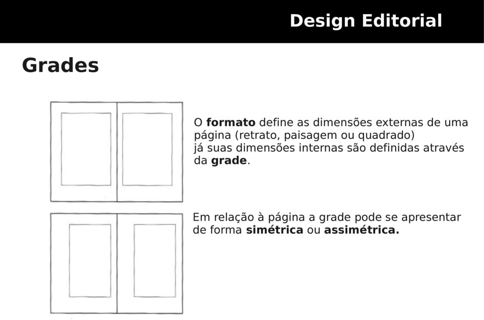 internas são definidas através da grade.