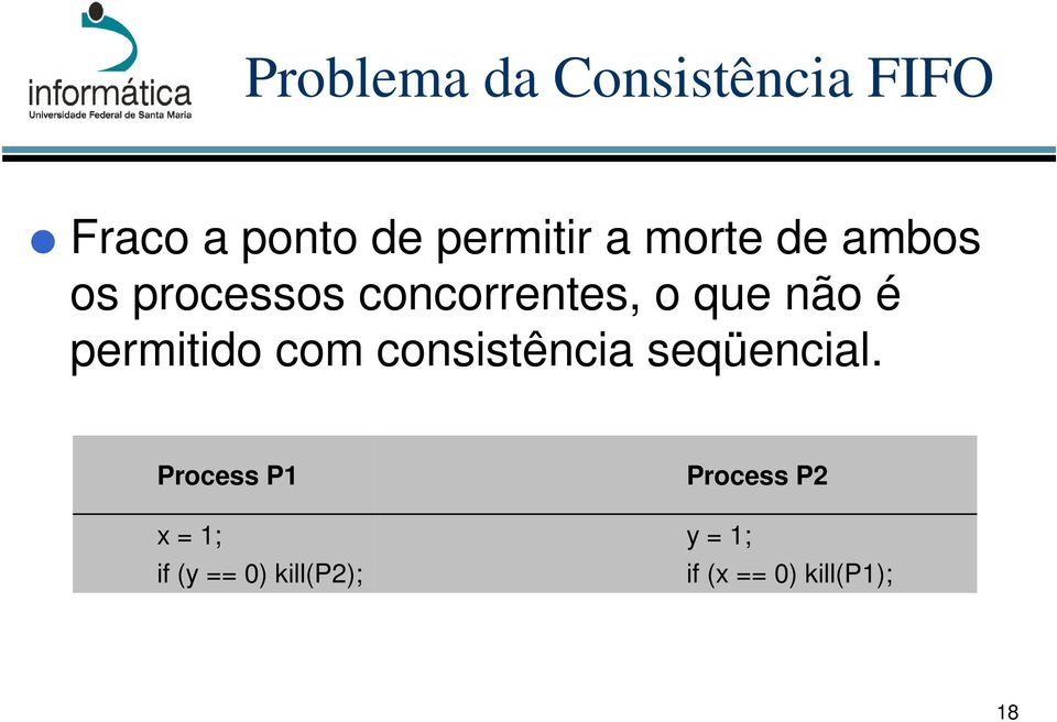 permitido com consistência seqüencial.