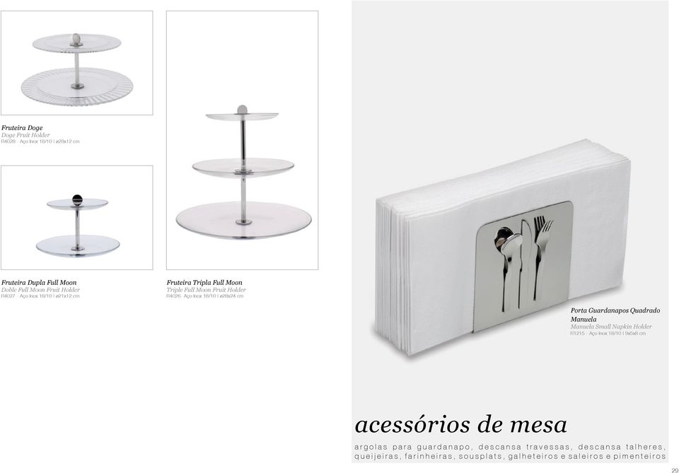 Guardanapos Quadrado Manuela Manuela Small Napkin Holder R1215 - Aço Inox 18/10 9x5x8 cm acessórios de mesa argolas para