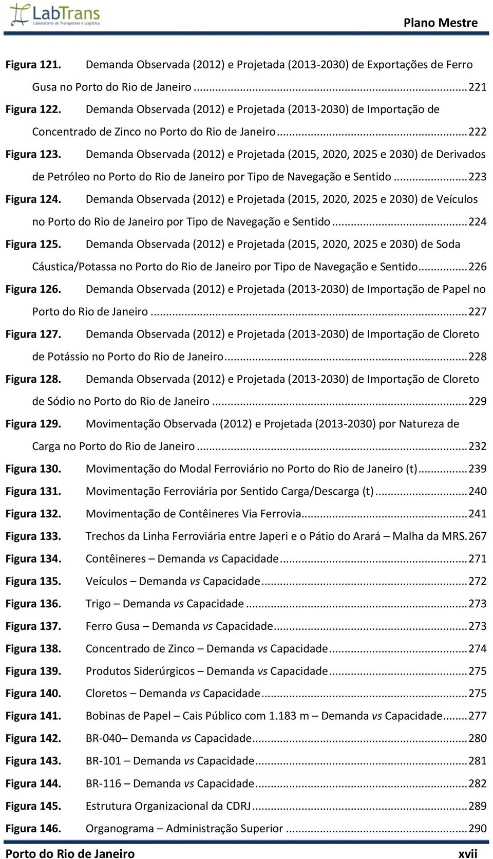 Demanda Observada (2012) e Projetada (2015, 2020, 2025 e 2030) de Derivados de Petróleo no Porto do Rio de Janeiro por Tipo de Navegação e Sentido... 223 Figura 124.