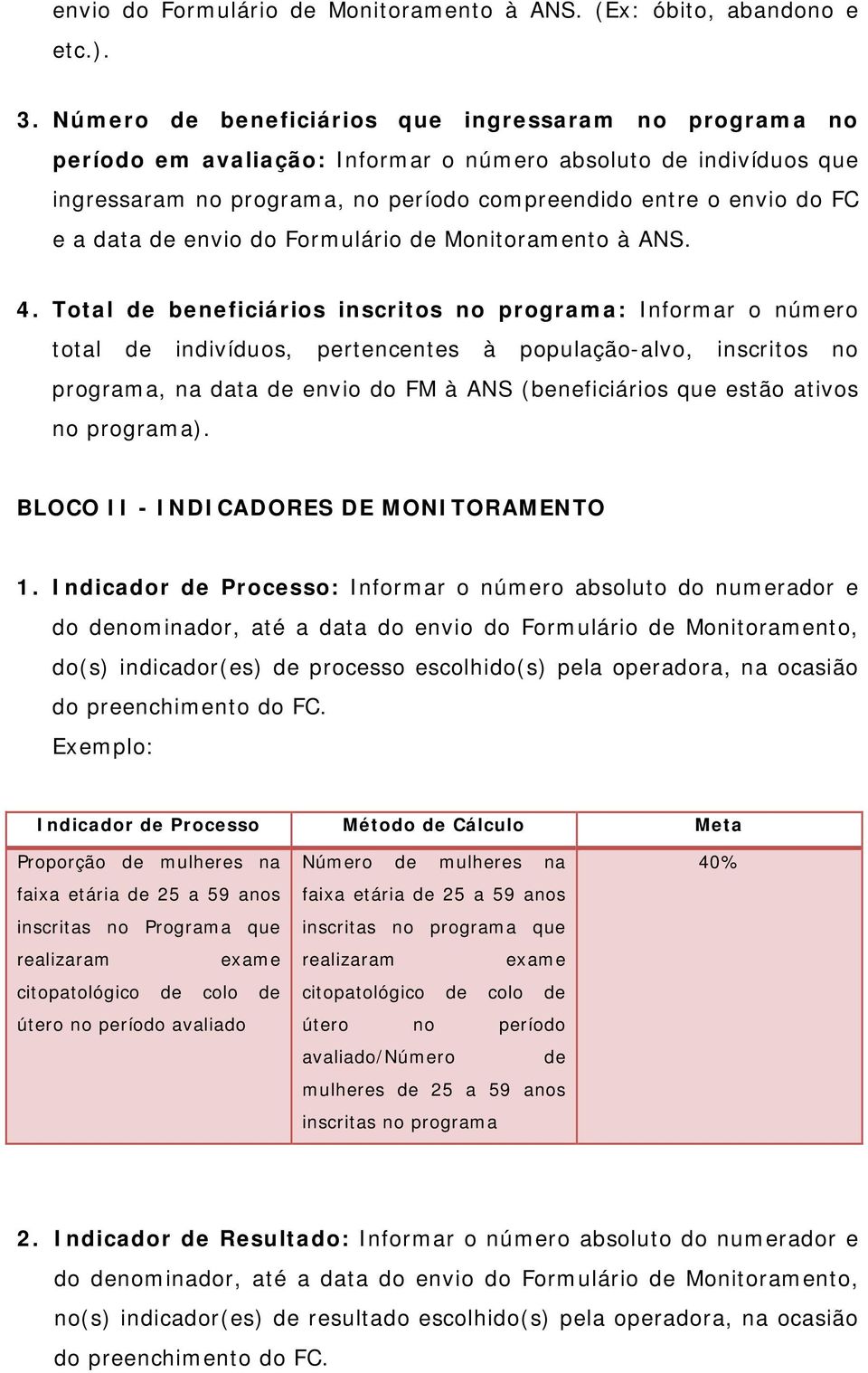 de envio do Formulário de Monitoramento à ANS. 4.