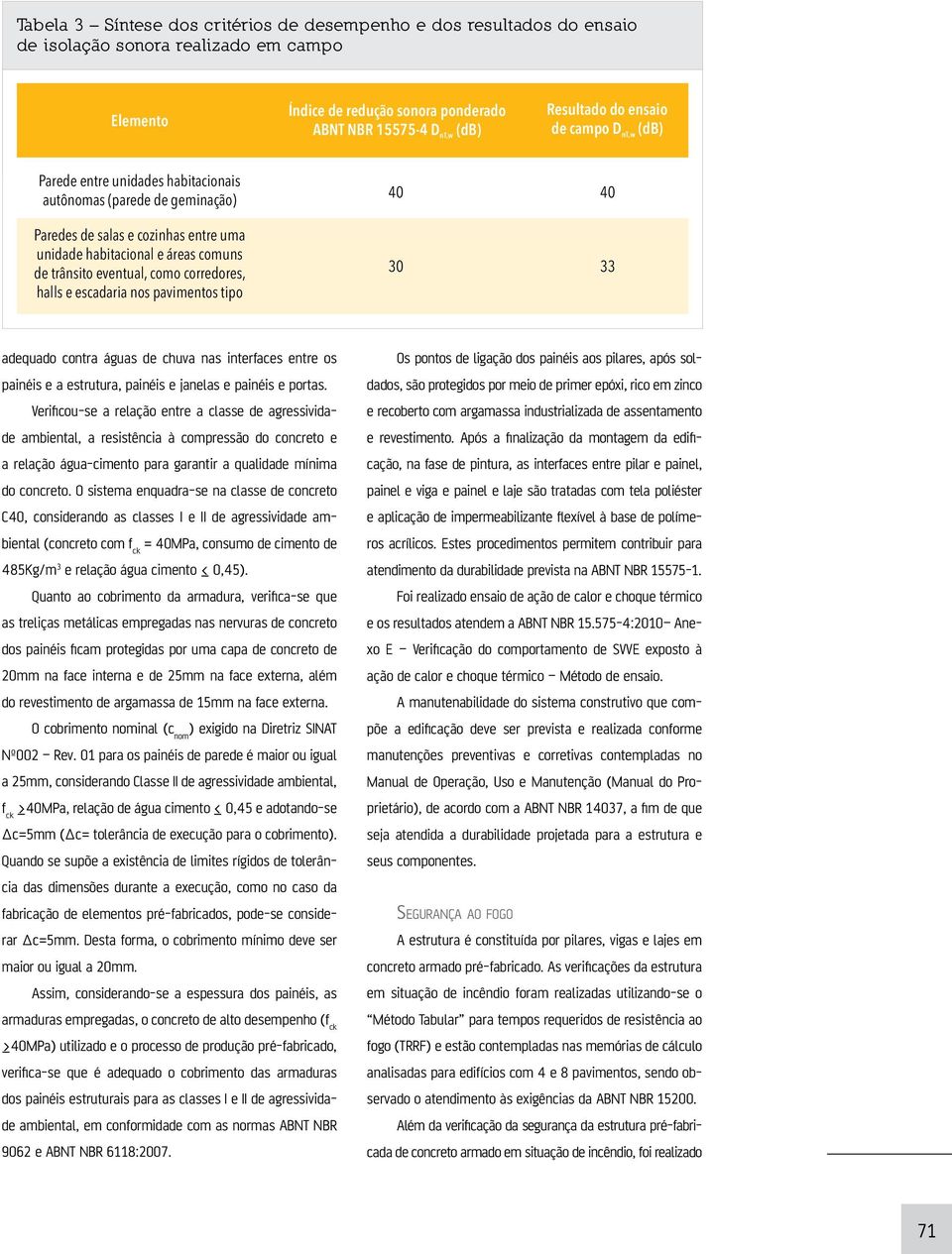 corredores, halls e escadaria nos pavimentos tipo 40 30 40 33 adequado contra águas de chuva nas interfaces entre os painéis e a estrutura, painéis e janelas e painéis e portas.