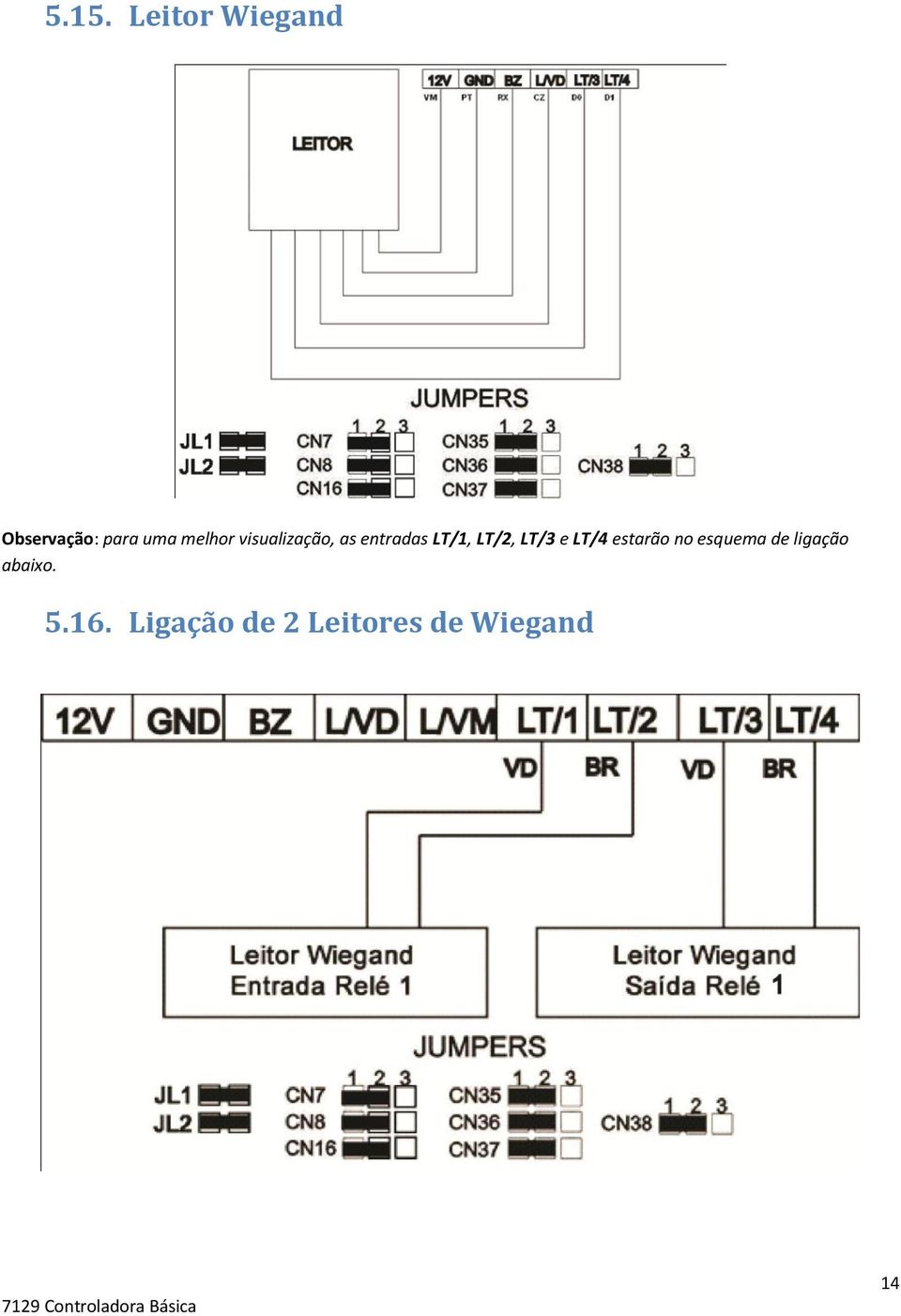 LT/3 e LT/4 estarão no esquema de ligação