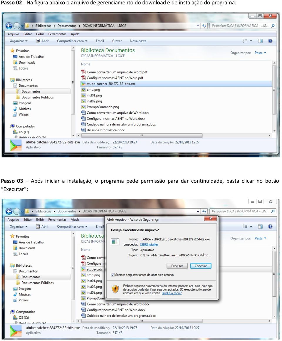 programa: Passo 03 Após iniciar a instalação, o