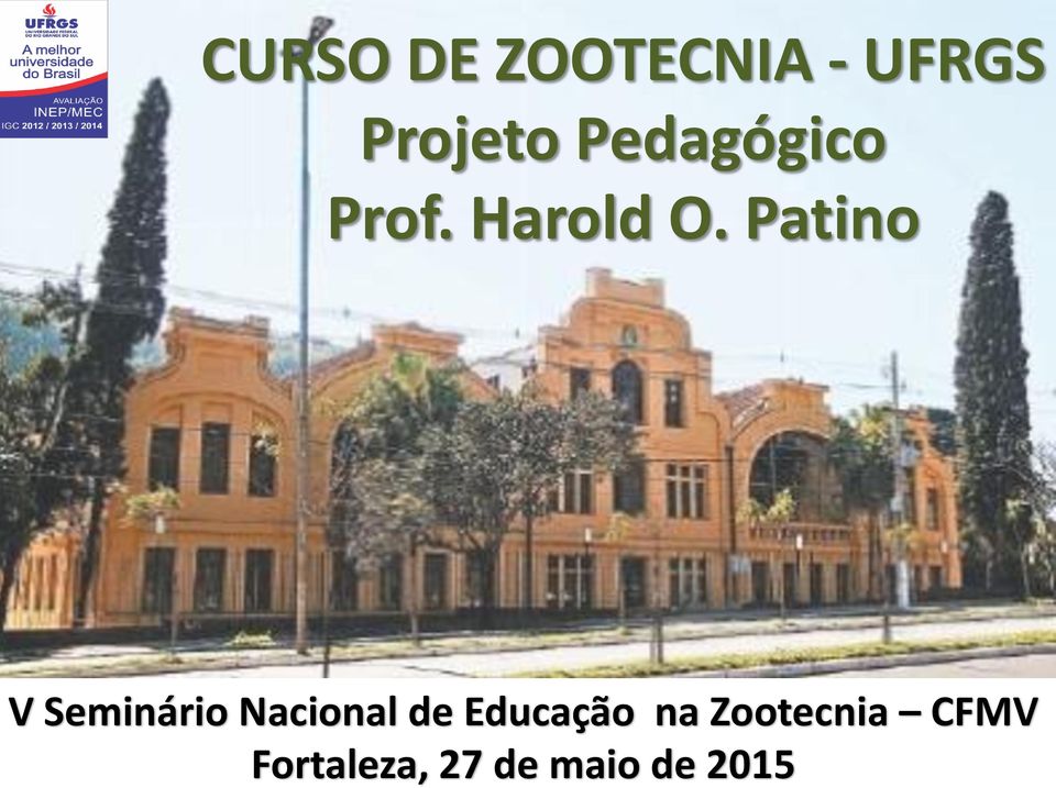 de 2015 CURSO DE ZOOTECNIA - UFRGS