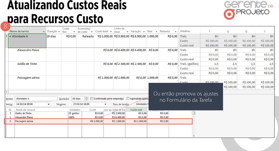 Passagem Aérea (recurso tipo custo) Ou