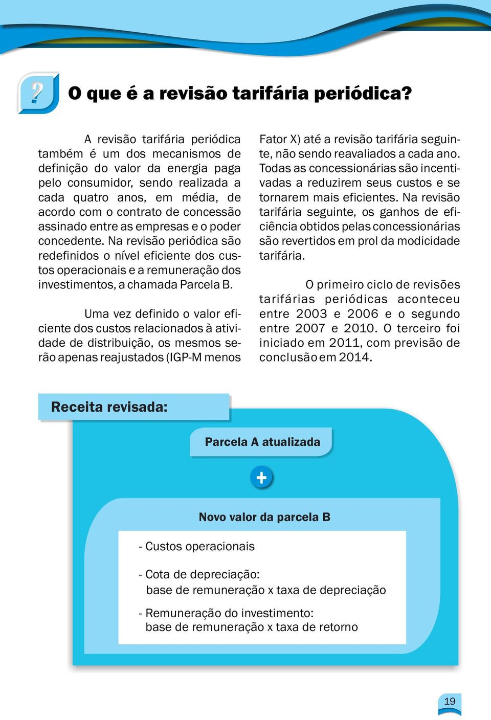 Na revisão acordo com o contrato de concessão tarifária seguinte, os ganhos de efiassinado entre as empresas e o poder ciência obtidos pelas concessionárias concedente.