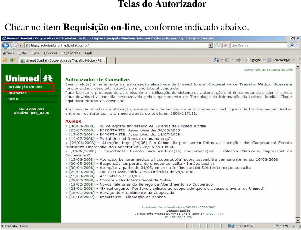 Requisição on-line,