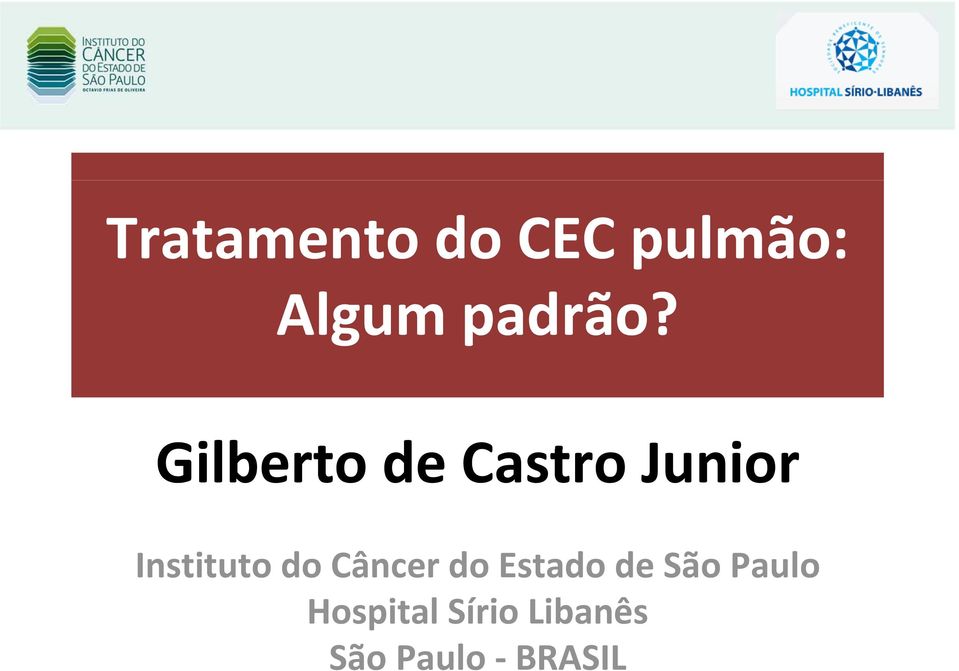 pulmão Gilberto de Castro Junior Instituto do