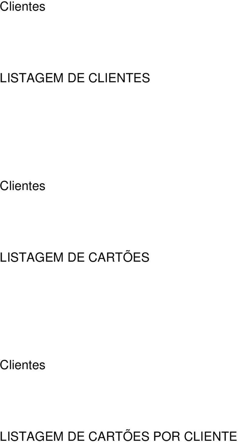 CARTÕES POR CLIENTE