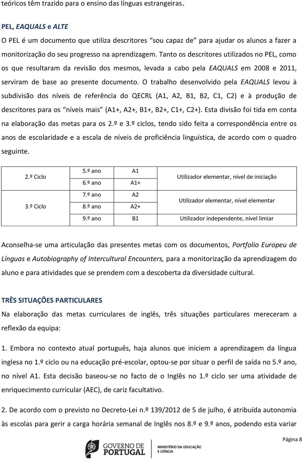 Tanto os descritores utilizados no PEL, como os que resultaram da revisão dos mesmos, levada a cabo pela EAQUALS em 2008 e 2011, serviram de base ao presente documento.