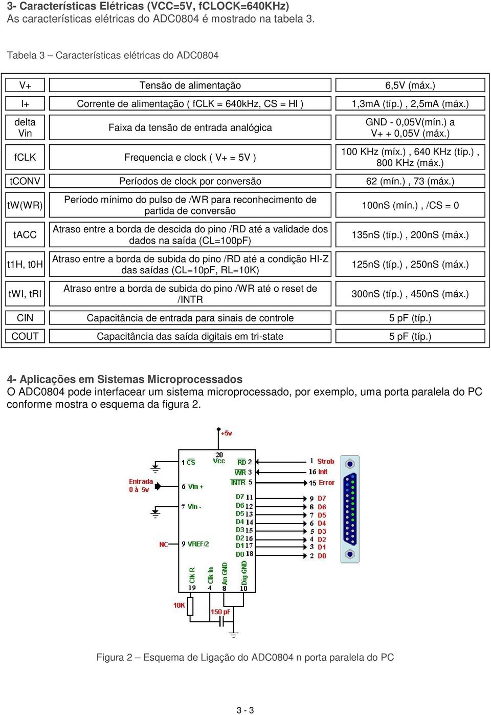 ) a V+ + 0,05V (máx.) 100 KHz (míx.), 640 KHz (típ.), 800 KHz (máx.) tconv Períodos de clock por conversão 62 (mín.), 73 (máx.