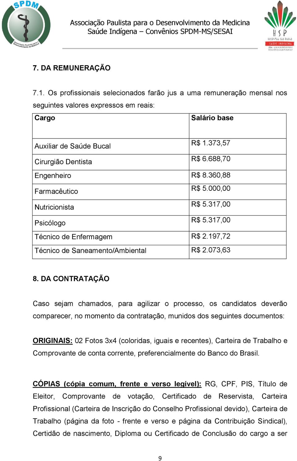 197,72 Técnico de Saneamento/Ambiental R$ 2.073,63 8.