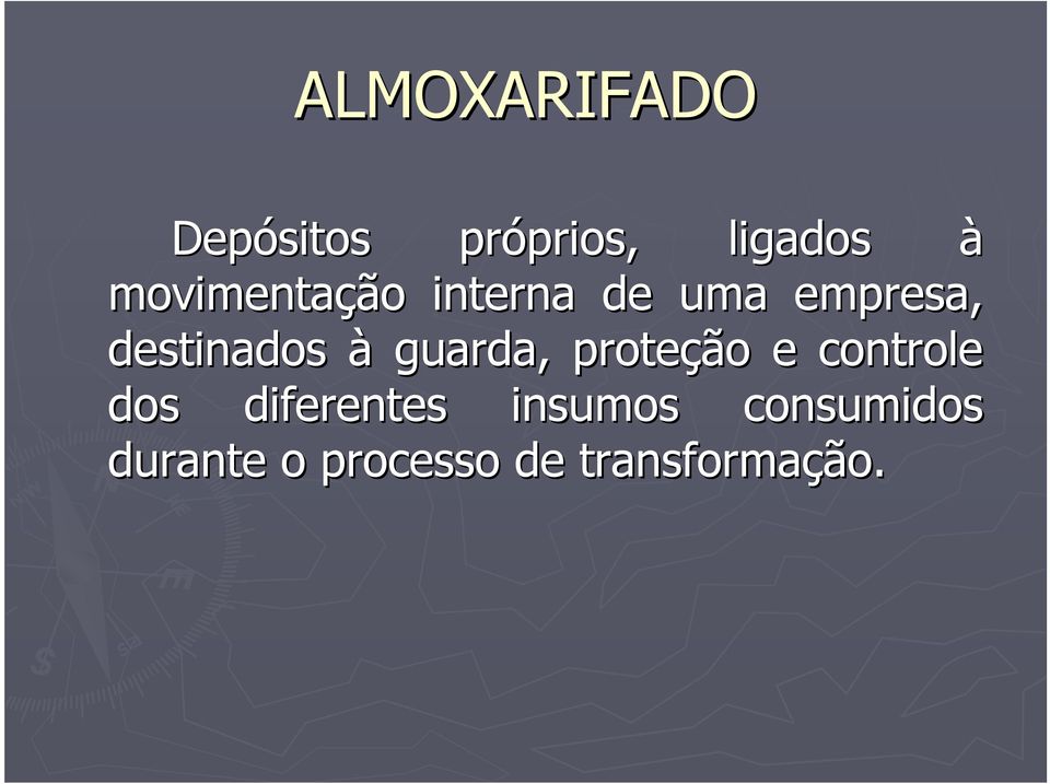 guarda, proteção e controle dos diferentes