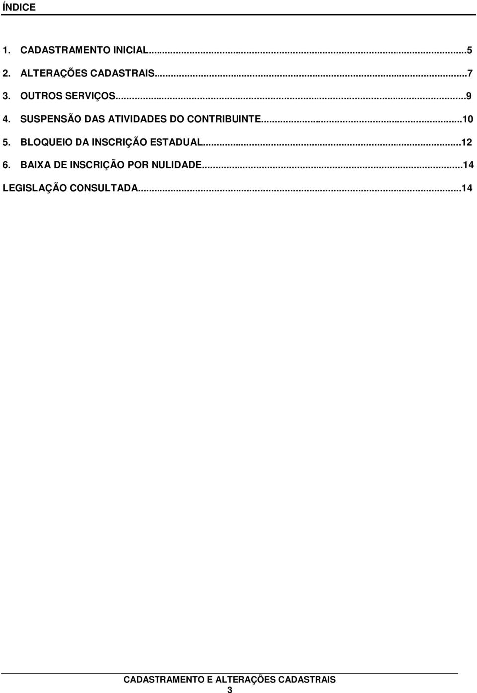 SUSPENSÃO DAS ATIVIDADES DO CONTRIBUINTE...10 5.