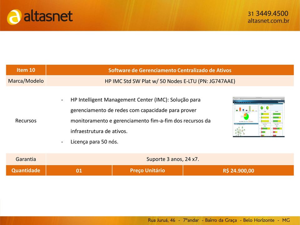 com capacidade para prover monitoramento e gerenciamento fim-a-fim dos recursos da