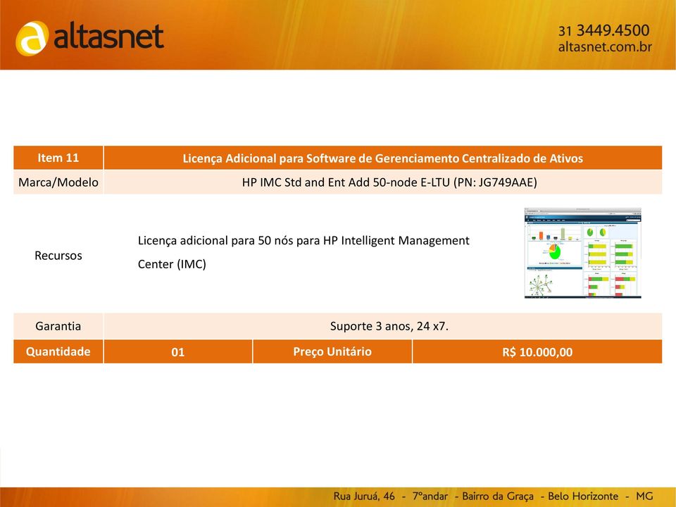 JG749AAE) Licença adicional para 50 nós para HP Intelligent