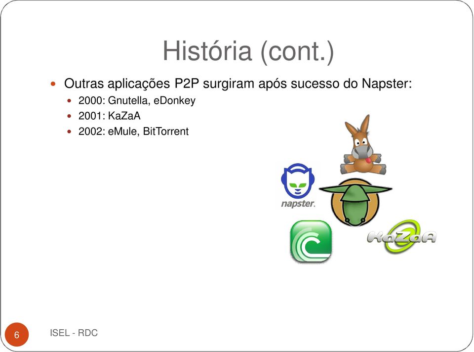 após sucesso do Napster: 2000: