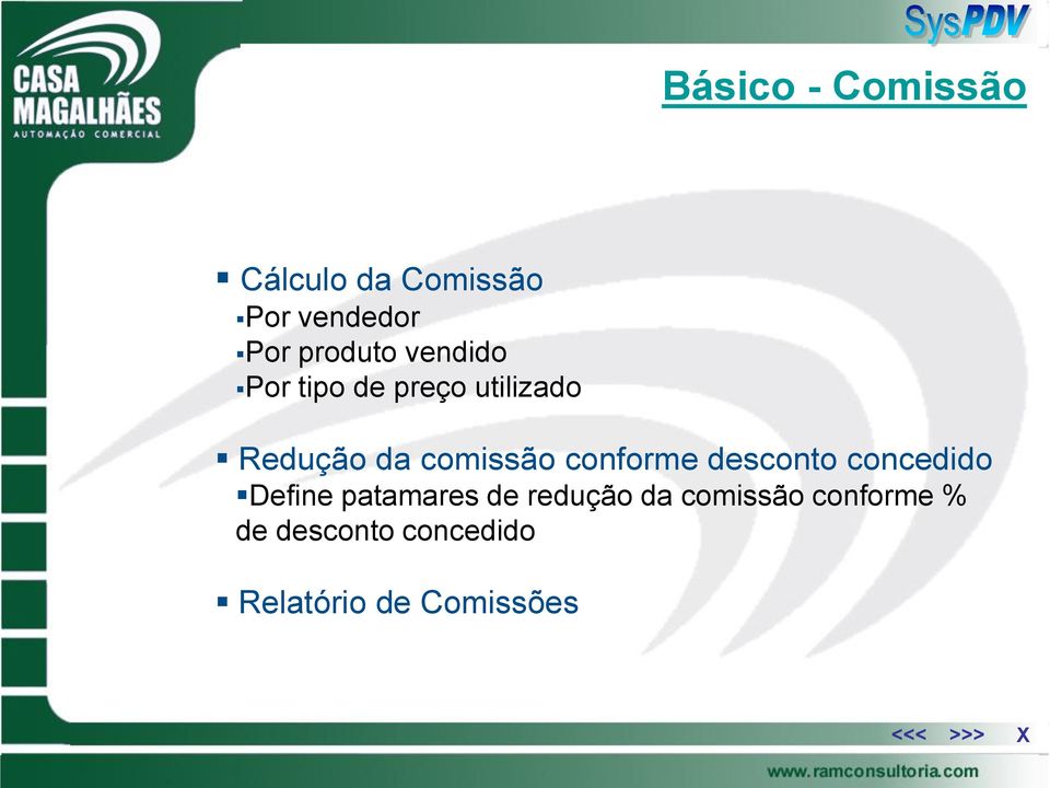 comissão conforme desconto concedido Define patamares de