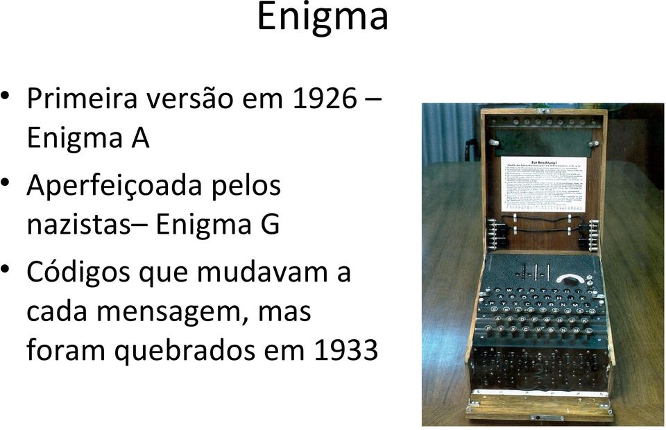 nazistas Enigma G Códigos que