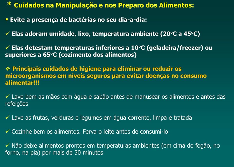 seguros para evitar doenças no consumo alimentar!