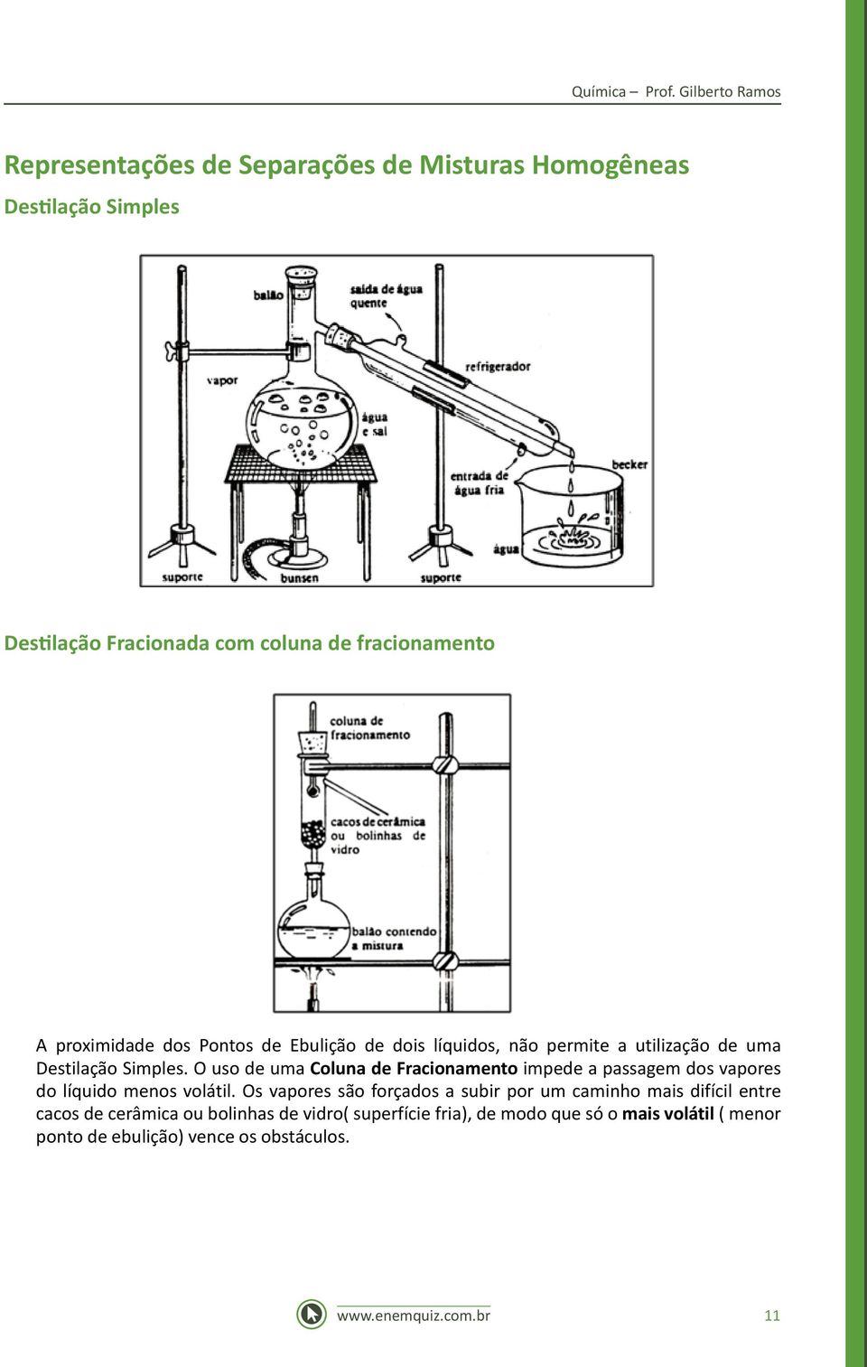 proximidade dos Pontos de Ebulição de dois líquidos, não permite a utilização de uma Destilação Simples.