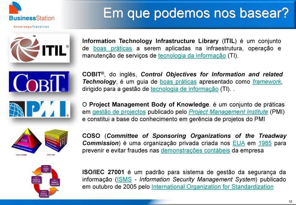 COBIT, do inglês, Control Objectives for Information and related Technology, é um guia de boas práticas apresentado como framework, dirigido para a gestão de tecnologia de informação (TI).