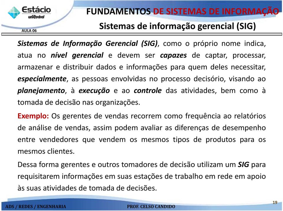 nas organizações.