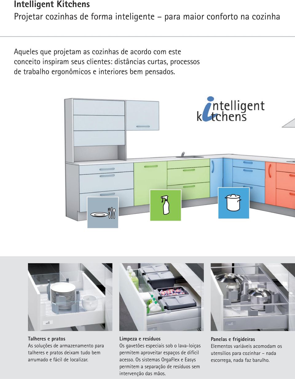 Talheres e pratos As soluções de armazenamento para talheres e pratos deixam tudo bem arrumado e fácil de localizar.