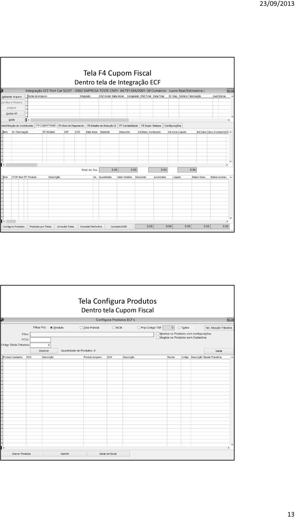 ECF Tela Configura