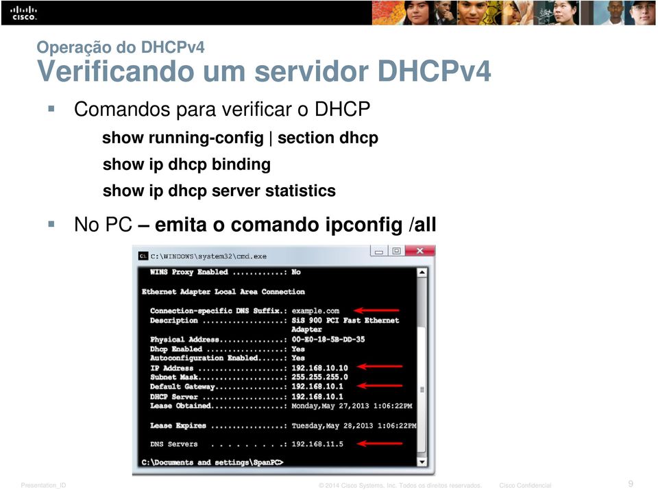 section dhcp show ip dhcp binding show ip dhcp server