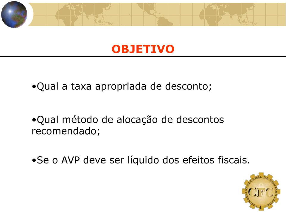 de descontos recomendado; Se o AVP