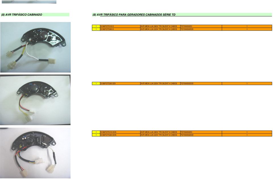 TD7000SGE3D S86FGTS36DI AVR MEIA LUA 0V TRI SILENT 4 CABOS TD7000SGE3D S86FGTS6HA AVR MEIA