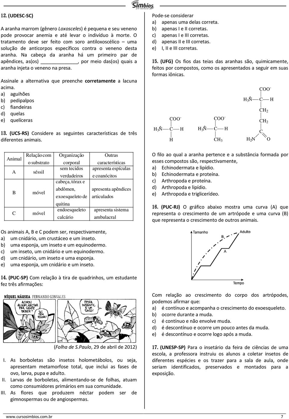 Na cabeça da aranha há um primeiro par de apêndices, as(os), por meio das(os) quais a aranha injeta o veneno na presa. Assinale a alternativa que preenche corretamente a lacuna acima.