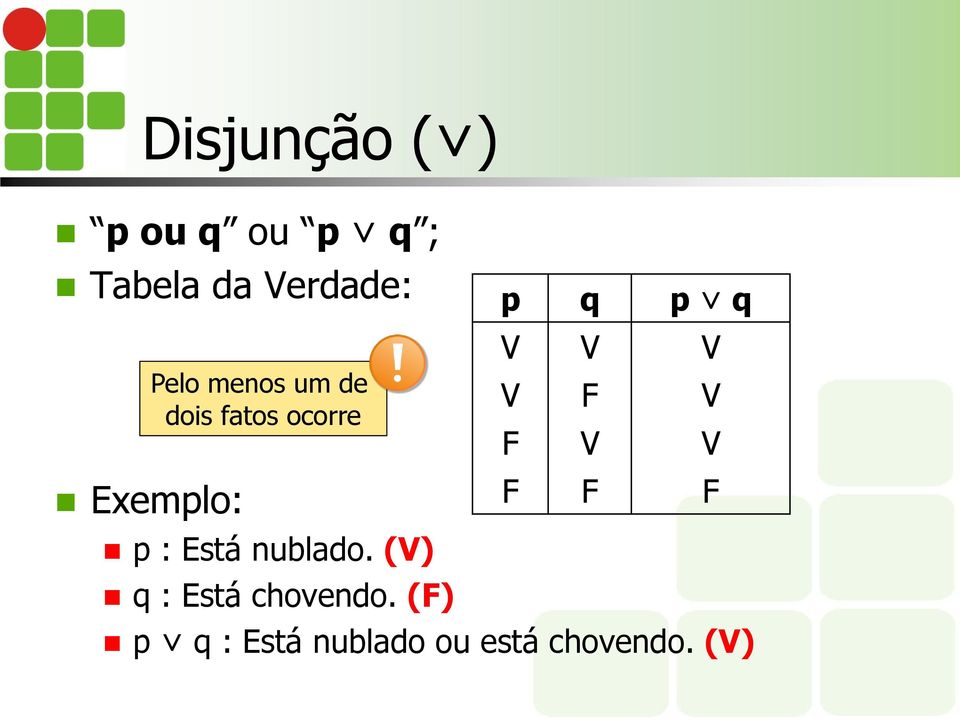 nublado. (V) q : Está chovendo.