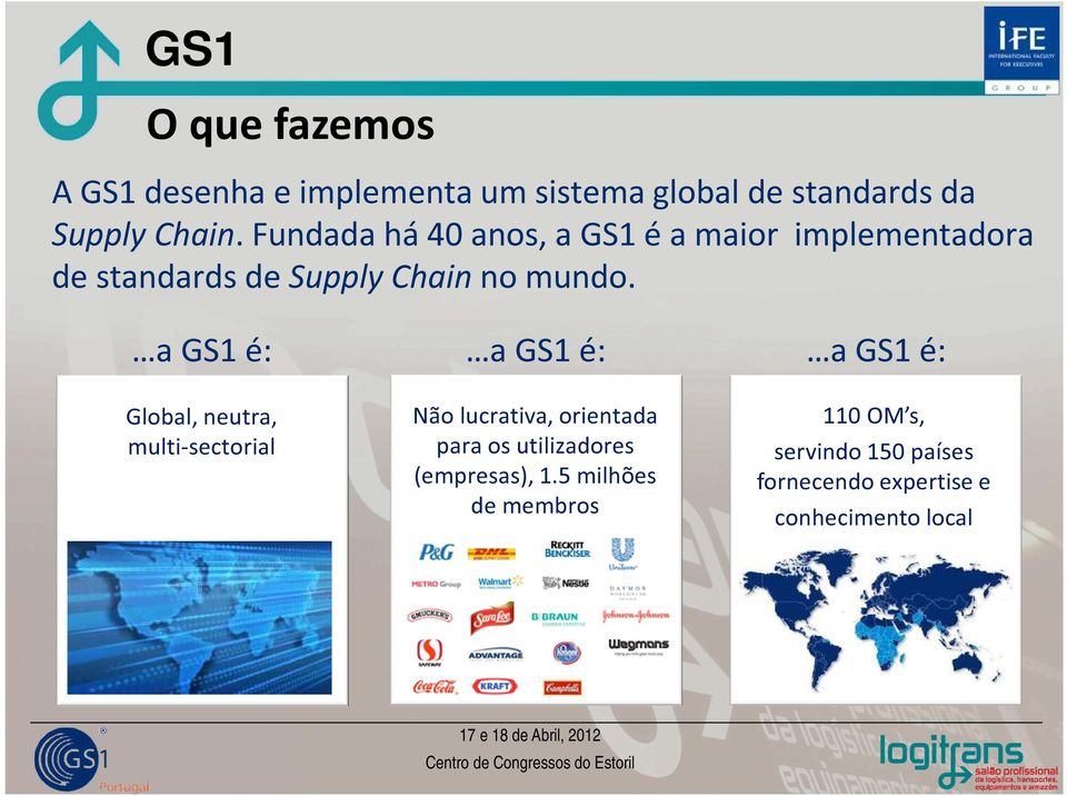 a GS1 é: a GS1 é: a GS1 é: Global, neutra, multi-sectorial Não lucrativa, orientada para os
