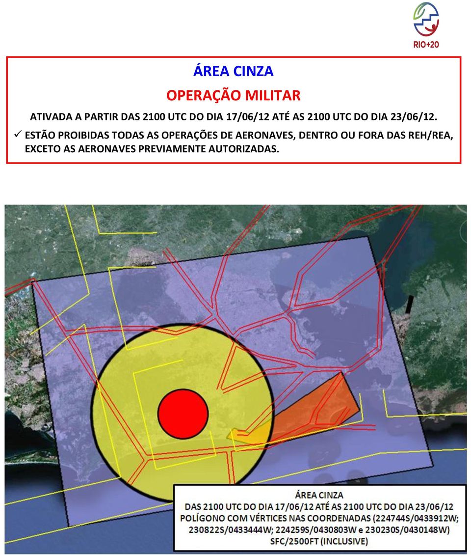 ESTÃO PROIBIDAS TODAS AS OPERAÇÕES DE AERONAVES,