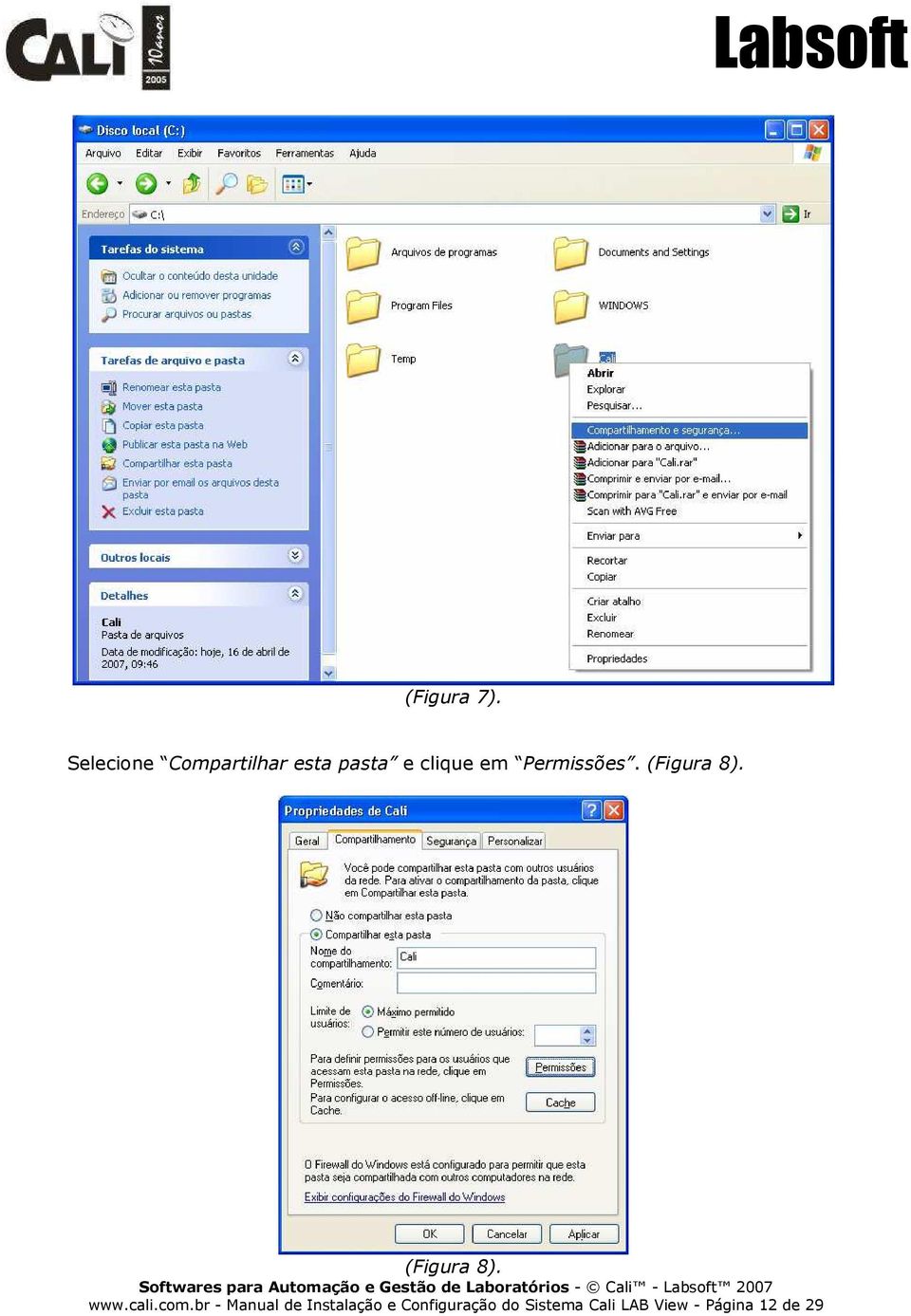 Permissões. (Figura 8). (Figura 8). www.cali.