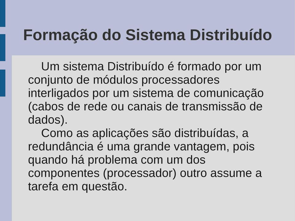 transmissão de dados).