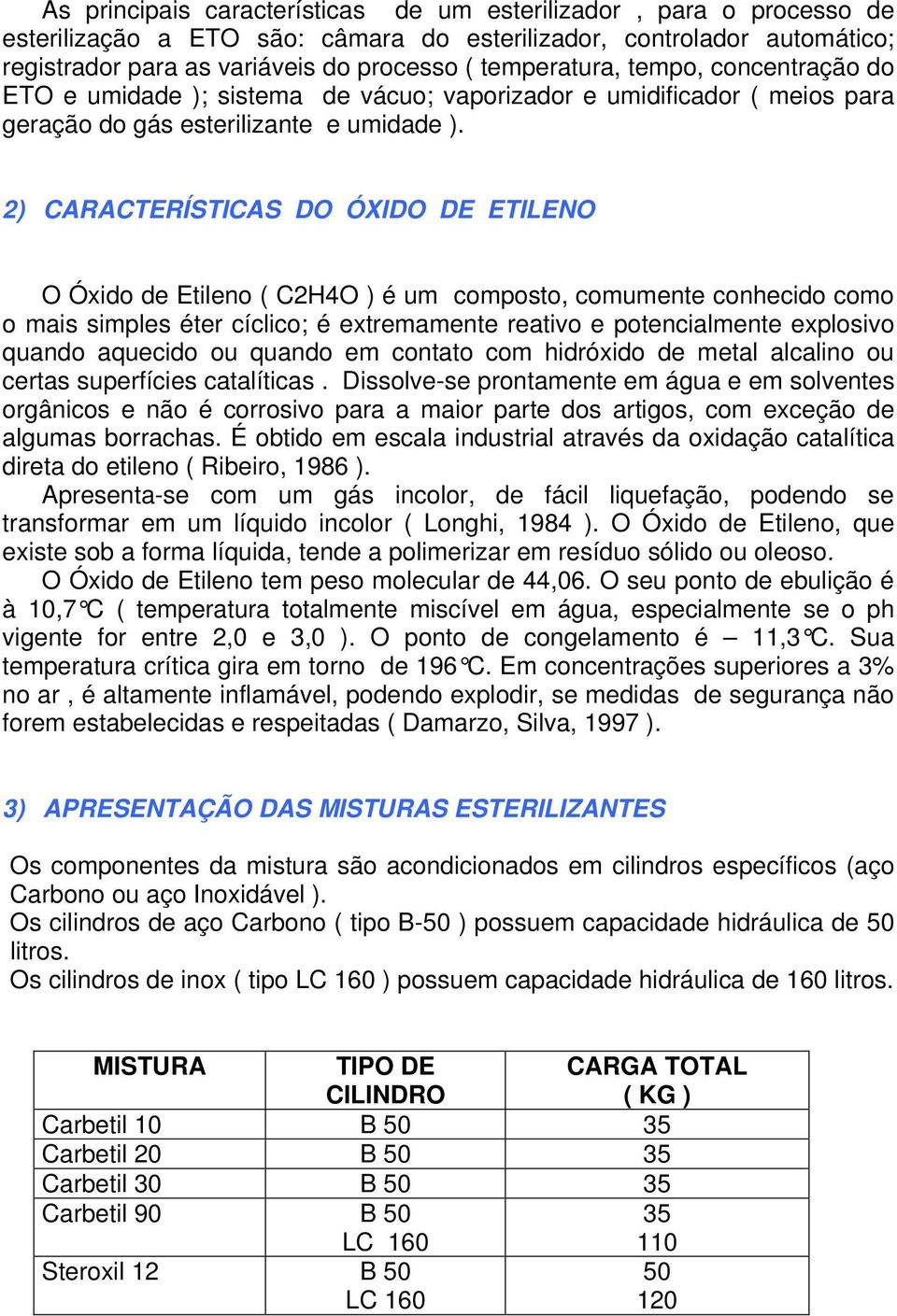 2) CARACTERÍSTICAS DO ÓXIDO DE ETILENO O Óxido de Etileno ( C2H4O ) é um composto, comumente conhecido como o mais simples éter cíclico; é extremamente reativo e potencialmente explosivo quando