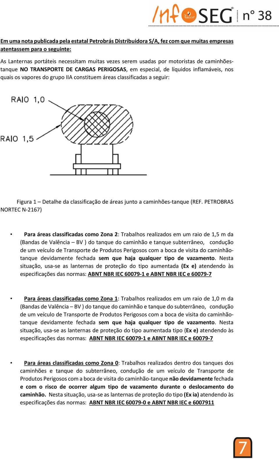 de áreas junto a caminhões tanque (REF.