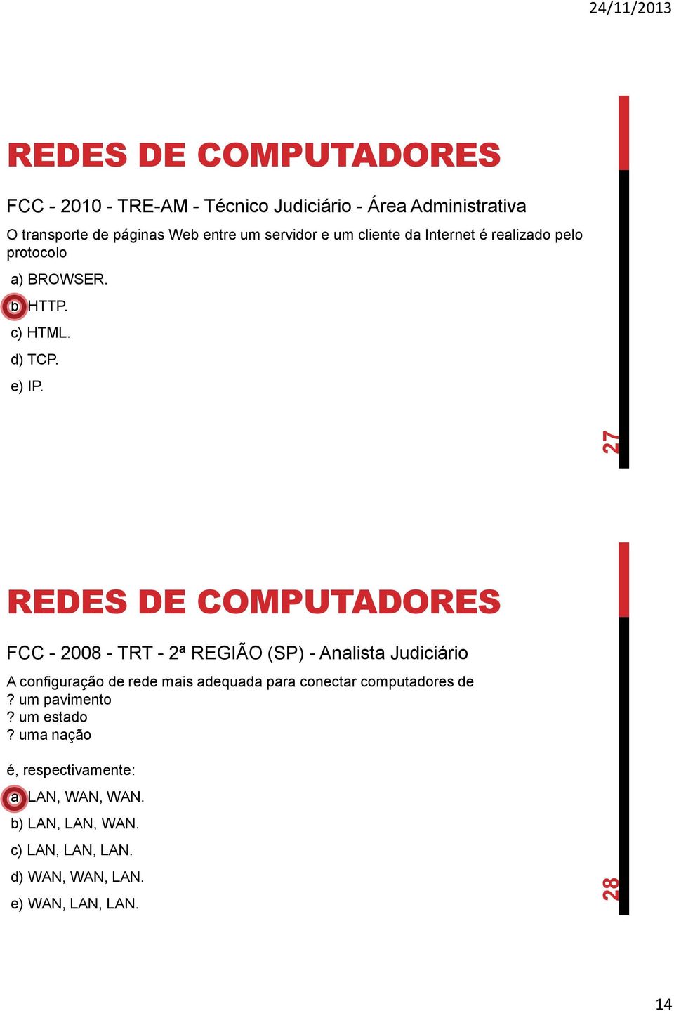 FCC - 2008 - TRT - 2ª REGIÃO (SP) - Analista Judiciário A configuração de rede mais adequada para conectar computadores