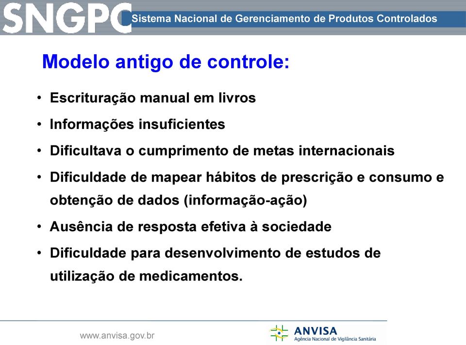 prescrição e consumo e obtenção de dados (informação-ação) Ausência de resposta