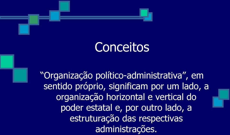 organização horizontal e vertical do poder estatal