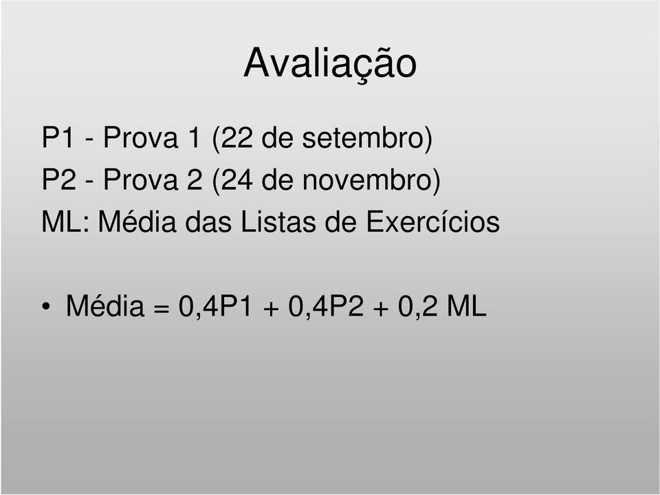 novembro) ML: Média das Listas de