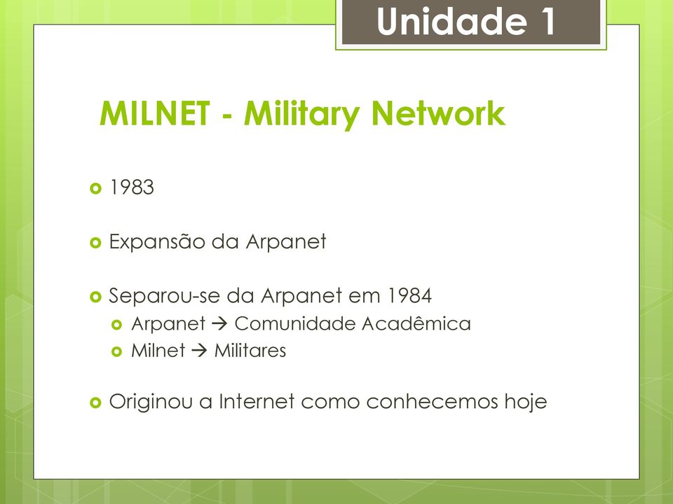 Arpanet Comunidade Acadêmica Milnet