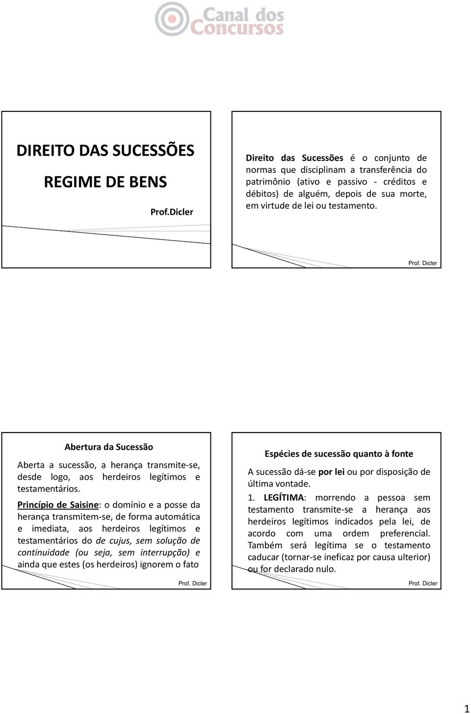 Abertura da Sucessão Aberta a sucessão, a herança transmite se, desde logo, aos herdeiros legítimos e testamentários.