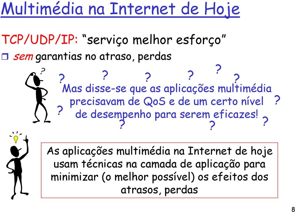 ?????? Mas disse-se que as aplicações multimédia precisavam de QoS e de um certo nível de