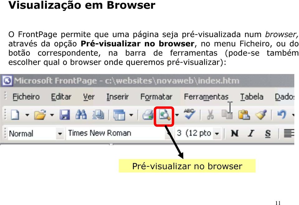 menu Ficheiro, ou do botão correspondente, na barra de ferramentas (pode-se